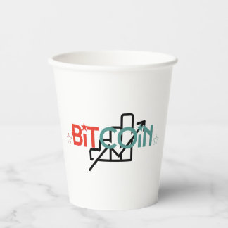 Gobelets En Papier "Conception Bitcoin Marché Haussier Rouge Vert Gra