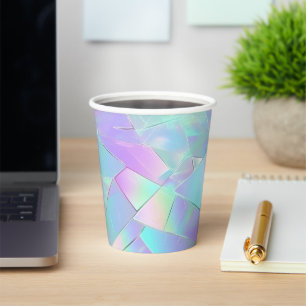 Gobelets En Papier Conception turquoise et violette Iridescente