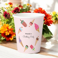 Cônes de glace Popsicles Fête Rose