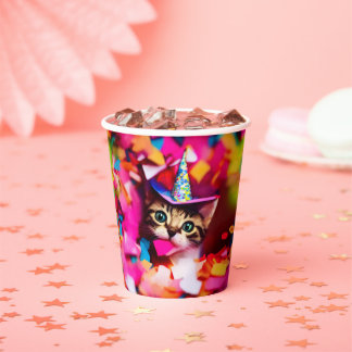 Gobelets En Papier Confetti Mater Kitty - Anniversaire Tasses Papier 