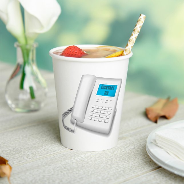 Gobelets En Papier Contactez-nous Téléphone (Créateur téléchargé)