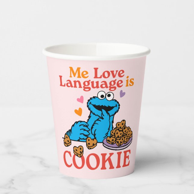 Gobelets En Papier Cookie Monster | Citation de la Saint Valentin (Gauche)