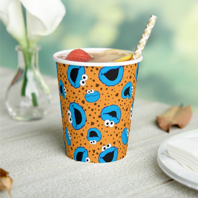 Gobelets En Papier Cookie Monster on Cookie Pattern (Insitu)