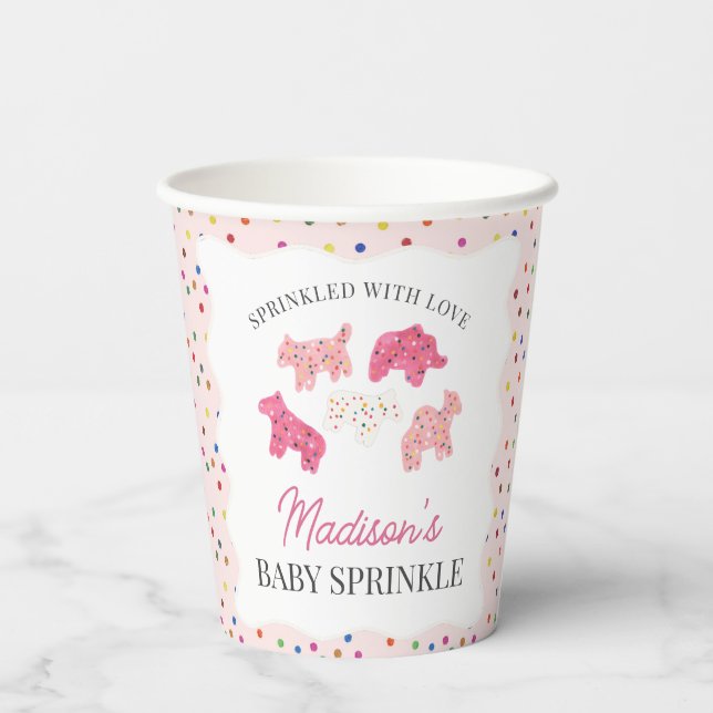Gobelets En Papier Cookies animaux givrés rose Bébé (Verso)