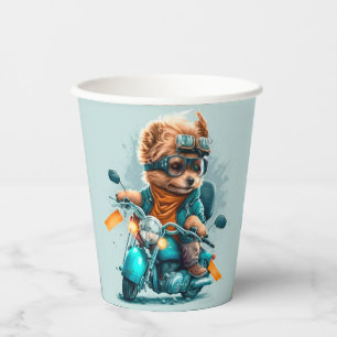 Gobelets En Papier Cool chien biker, mignon Yorkshire terrier chien c