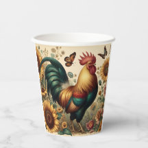 Coq de poulet vintage esthétique et Fleur sauvage