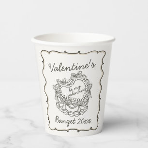 Gobelets En Papier Coquette Coeur Coquette Beige Bow Valentins