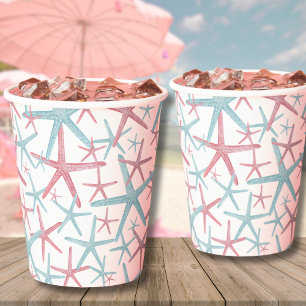 Gobelets En Papier Côte Tropical Summer Beach Motif
