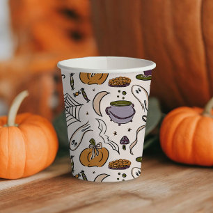 Gobelets En Papier Cottage Core Halloween Illustrations Baby shower