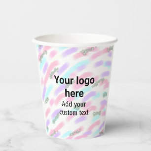 Gobelets En Papier Couleur d'aquarelle rouge simple ajouter votre log