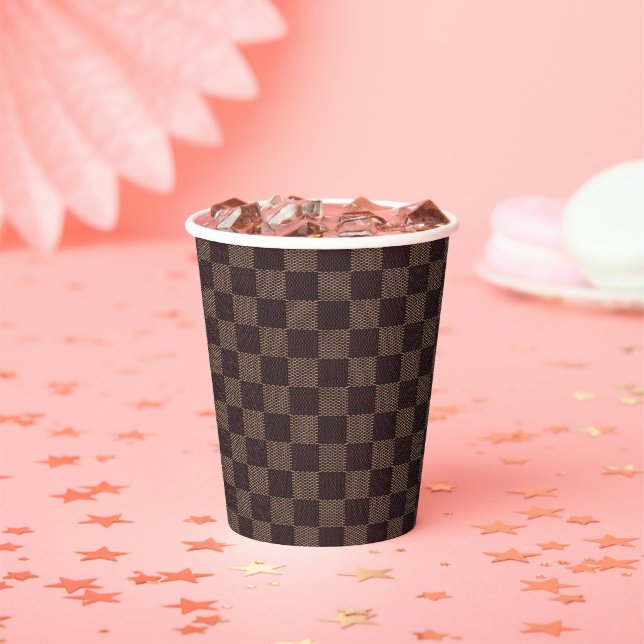 Gobelets En Papier Coupe à damiers d'inspiration luxueuse (Insitu)