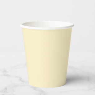 Gobelets En Papier Coupe de beurre pâle Couleur uni jaune