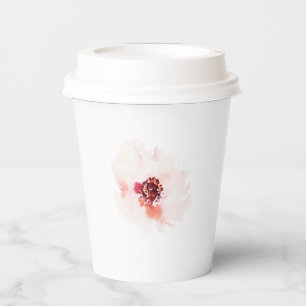Gobelets En Papier Coupe de café Floral minimaliste - Aquarelle douce