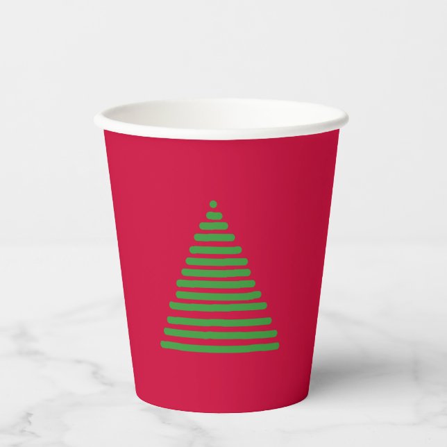 Gobelets En Papier Coupe de papier - Arbre de vacances (Recto)