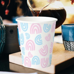 Gobelets En Papier Coupe de papier arc-en-ciel Trans Pride