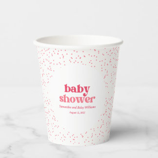 Gobelets En Papier Coupe de papier Baby shower Coeurs roses