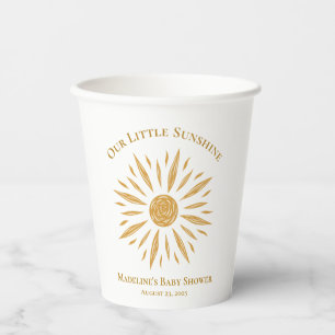 Gobelets En Papier Coupe de papier Baby shower Little Sunshine