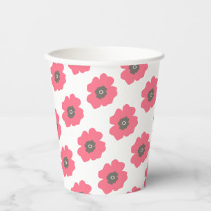 Gobelets En Papier Coupe de papier blanc rose de peinture rose