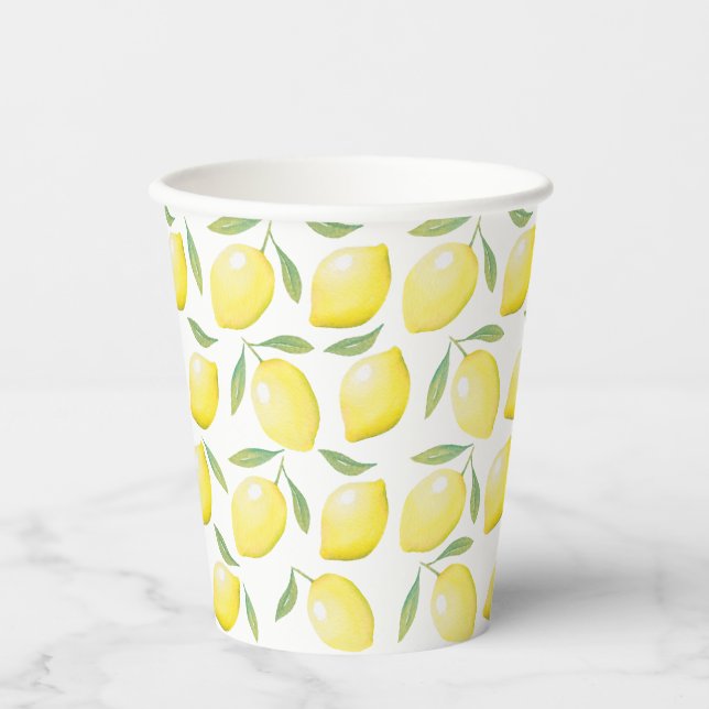 Gobelets En Papier Coupe de papier citron jaune (Recto)