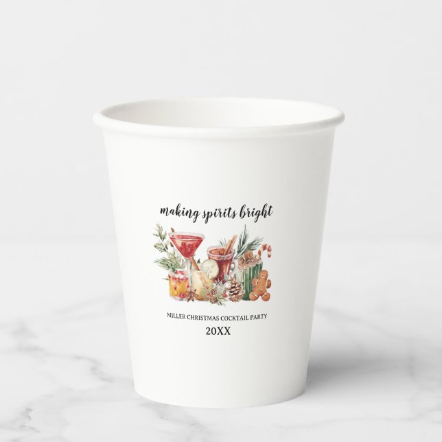 Gobelets En Papier Coupe de papier Cocktail de Noël (Recto)