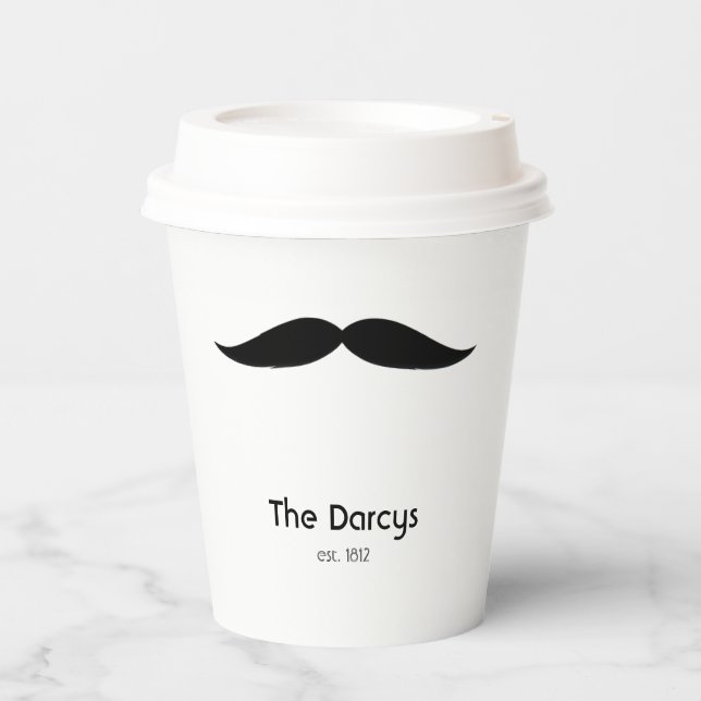 Gobelets En Papier Coupe de papier Couple Moustache et lèvres (Recto)