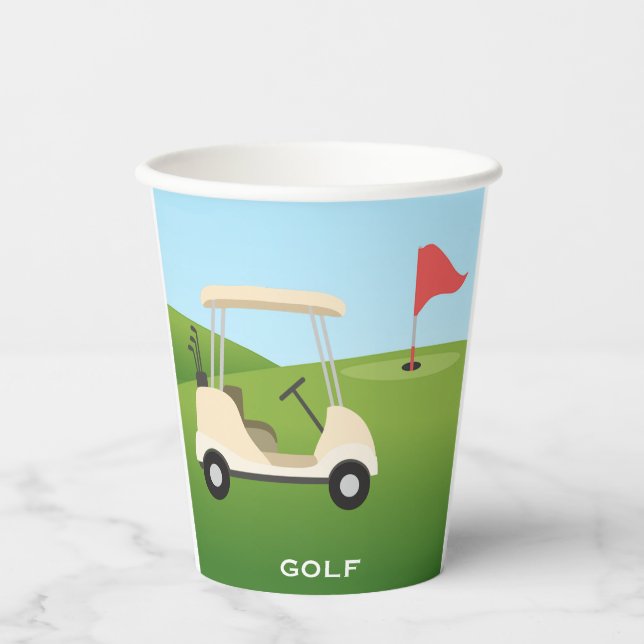 Gobelets En Papier Coupe de papier de conception de golf (Recto)