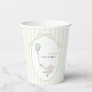 Gobelets En Papier Coupe de papier d'oie soie verte Sage