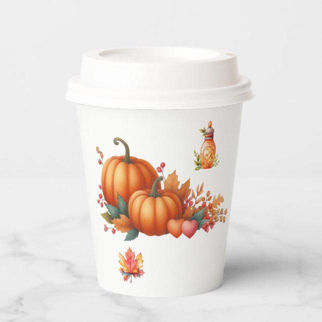 Gobelets En Papier Coupe de papier Rustic Autumn Baby shower Cup (Recto)