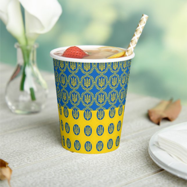 Gobelets En Papier Coupe de papier Ukraine & drapeau ukrainien mode / (Insitu)