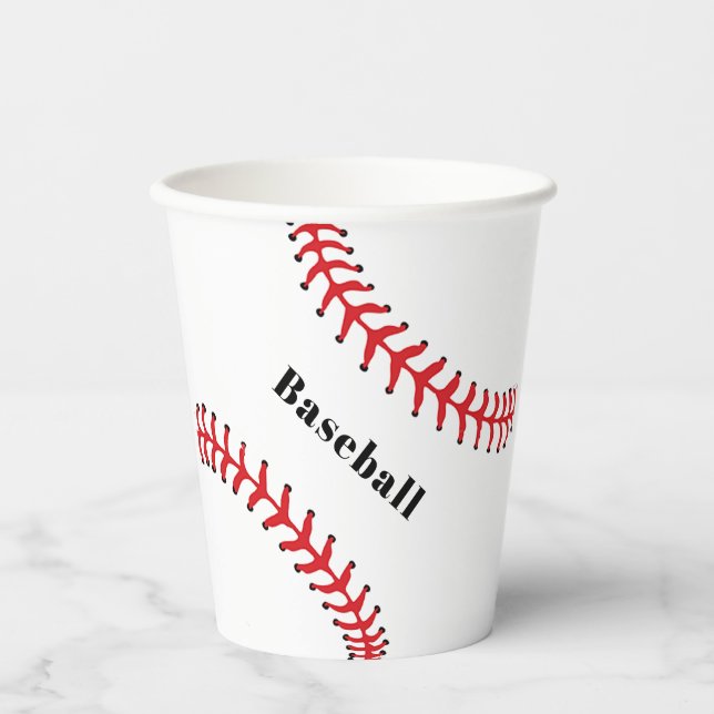 Gobelets En Papier Coupe en papier design de baseball (Recto)