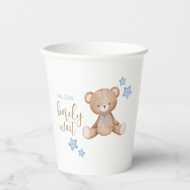 Gobelets En Papier Coupe papier baby shower - Baby shower d'ours (Recto)