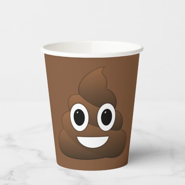 Gobelets En Papier Coupe Papier Poop Emoji 8oz (Gauche)