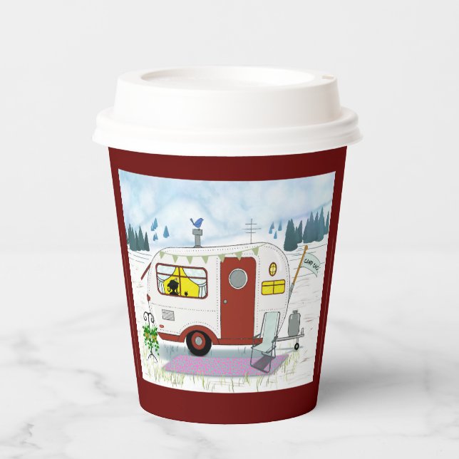 Gobelets En Papier Coupe Red Camp Chic de papier (Recto)