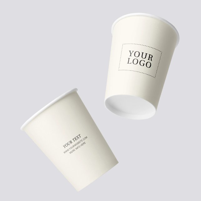 Gobelets En Papier Coupe sur papier personnalisée du logo d'entrepris (Créateur téléchargé)