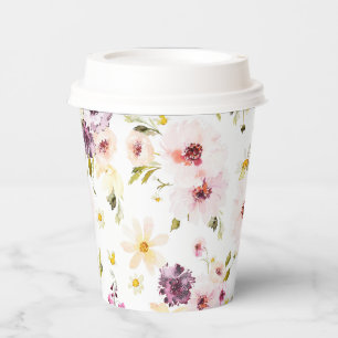 Gobelets En Papier Coupe vintage de papier floral