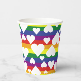 Gobelets En Papier Coupes arc-en-ciel