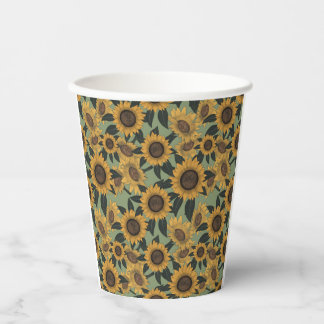 Gobelets En Papier Coupes de Baby shower de fleurs de tournesol