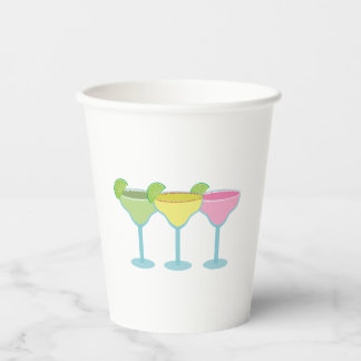 Gobelets En Papier Coupes de fête de lunettes Margarita blanches