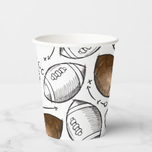 Gobelets En Papier Coupes de football aquarelle