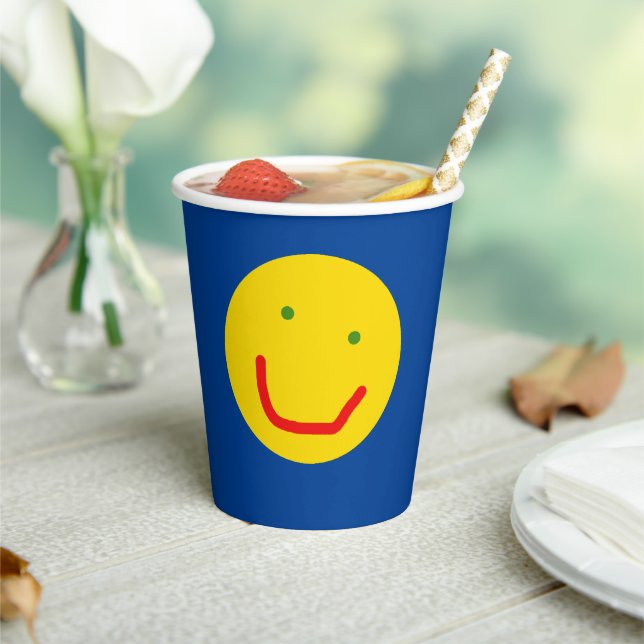 Gobelets En Papier Coupes de papier à visage souriantes Sun Happy (Insitu)