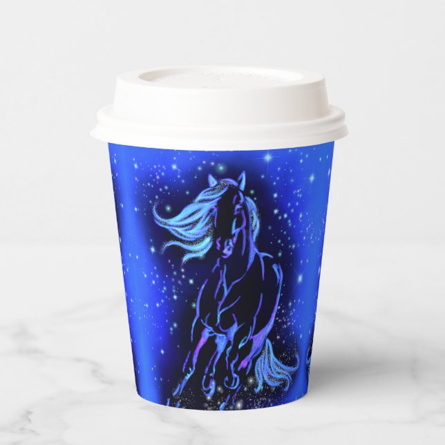 Gobelets En Papier Coupes De Papier Cheval Coupant Au Feu De Lune Ble (Gauche)