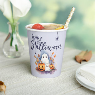 Gobelets En Papier Coupes de papier Citrouille Halloween éffrayantes