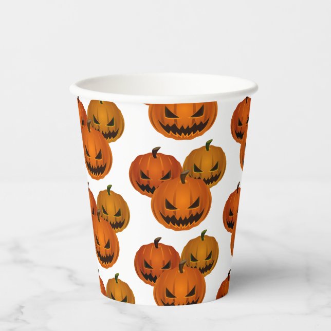 Gobelets En Papier Coupes de papier d'Halloween (Recto)