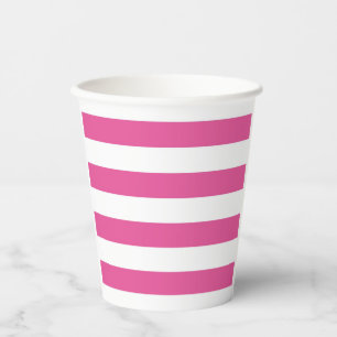 Gobelets En Papier Coupes de papier en bande rose