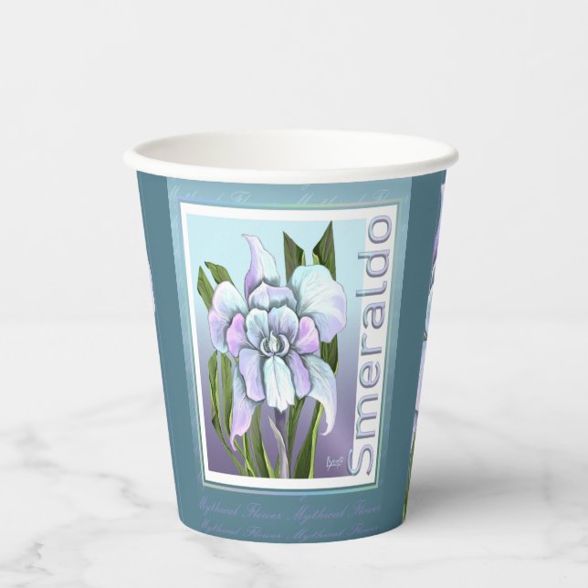 Gobelets En Papier Coupes de papier fleur Smeraldo (Recto)
