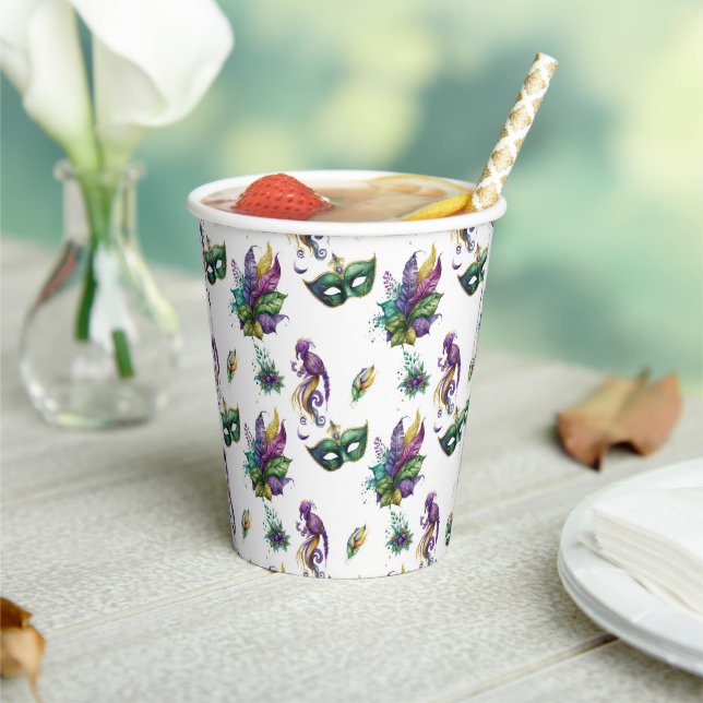 Gobelets En Papier Coupes De Papier Inspiré Mardi Gras (Insitu)