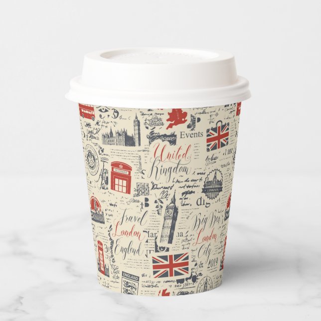 Gobelets En Papier Coupes de papier Londres vintages (Gauche)