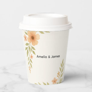 Gobelets En Papier Coupes de papier Mariage Rustique Fleur sauvage