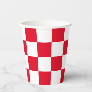 Gobelets En Papier Coupes de papier modernes Red Croate Checkers