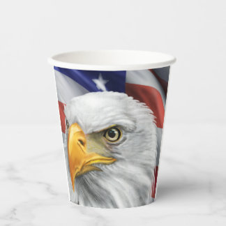 Gobelets En Papier Coupes de papier Patriotique American Flag Bald Ea